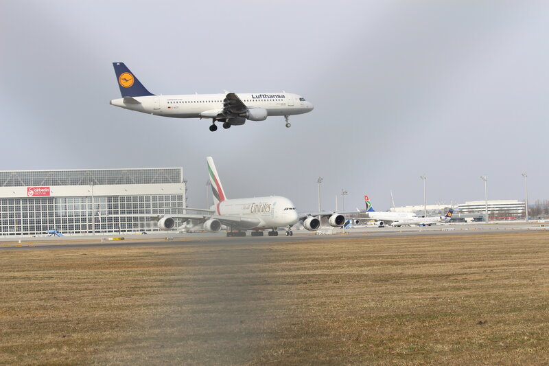 Airplane Taking Off — White, Overcast, Winter