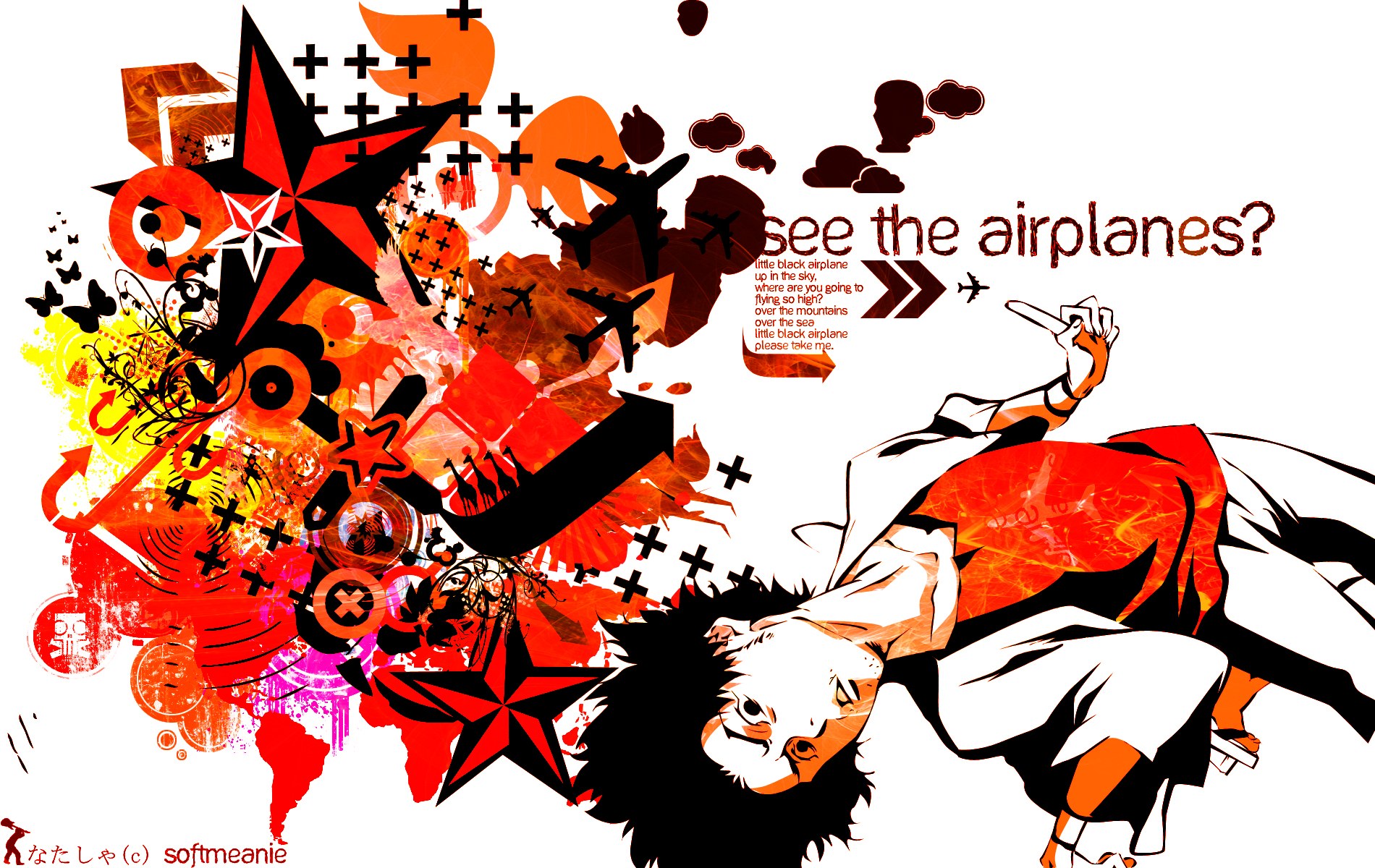 airplane-themed anime art
