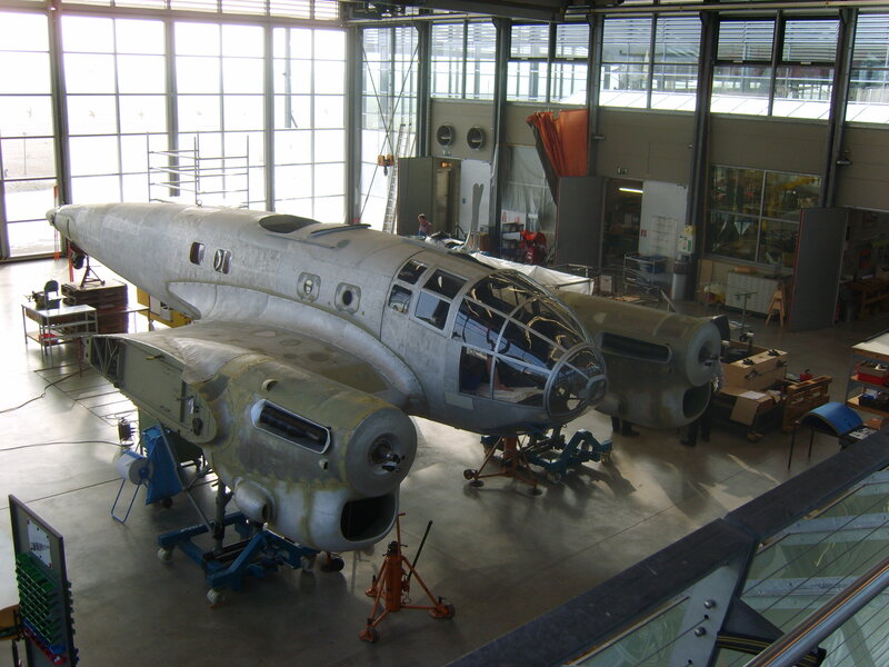 Airplane under construction in hangar