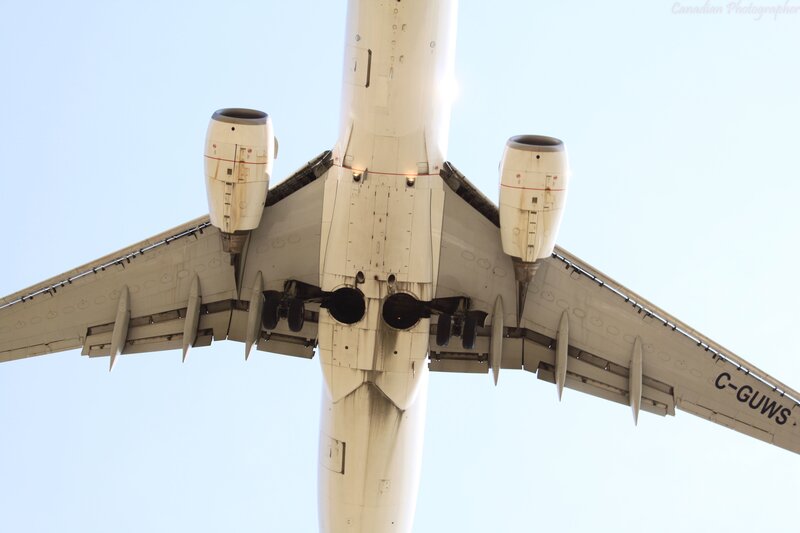 airplane underbelly view