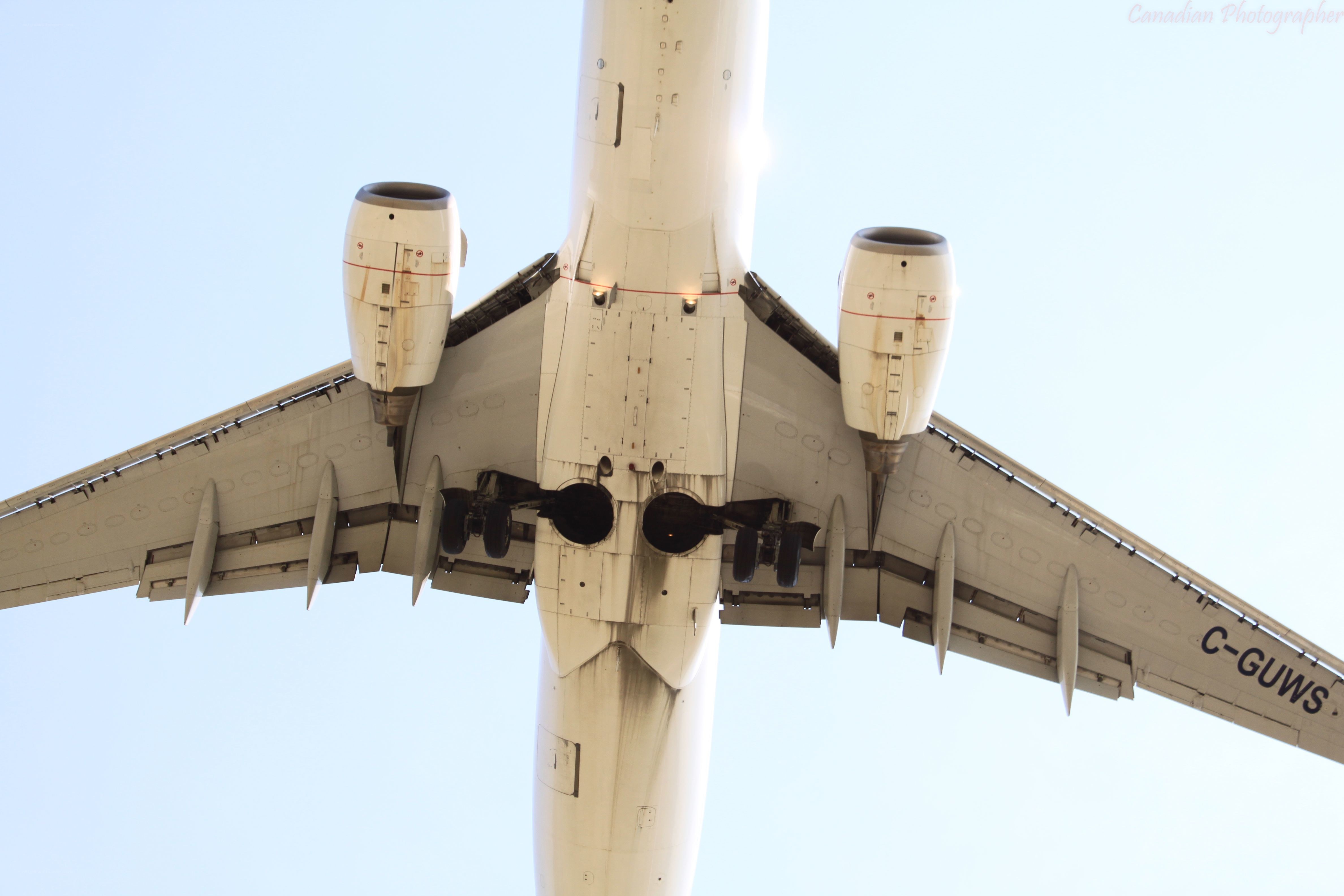 airplane underbelly view