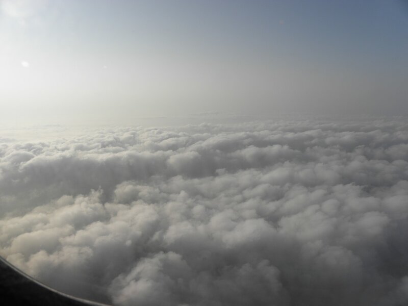 airplane view above clouds