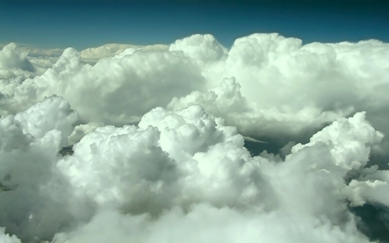 airplane view of clouds