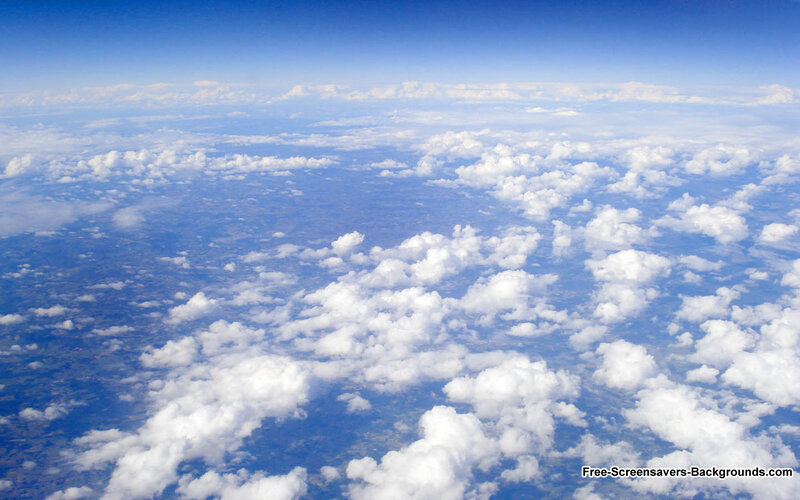 Airplane View of Clouds — Blue, Serene