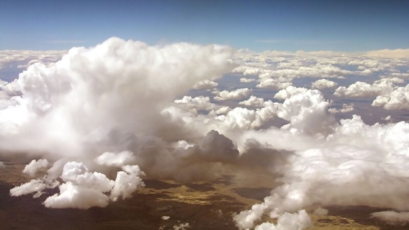 Airplane View of Clouds — White, Serene, Afternoon, Photograph, Sky, Ground