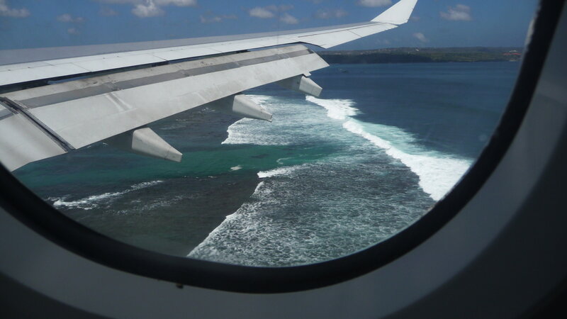 airplane view of ocean coast