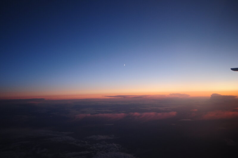 Airplane View of Sunset — Blue