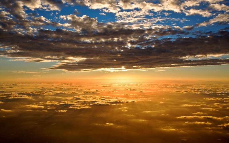 Airplane View of Sunset — Orange