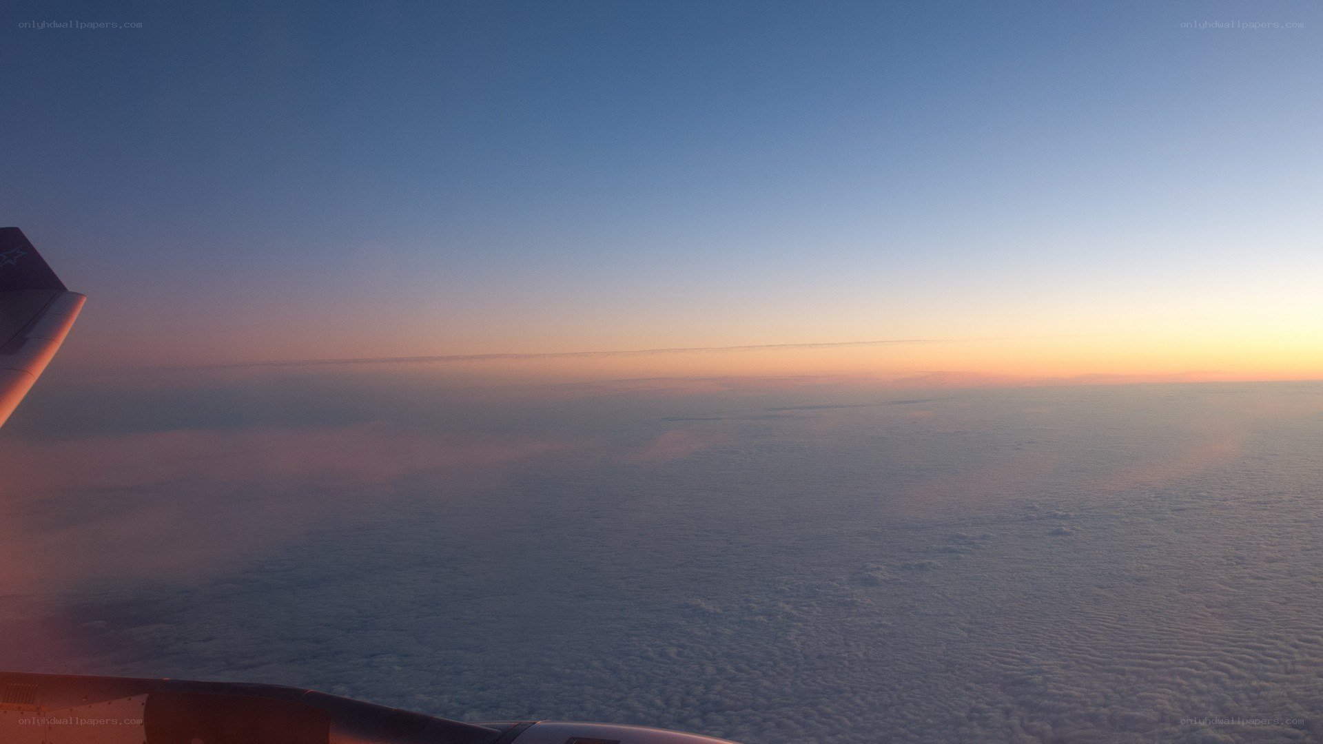 airplane view of sunset