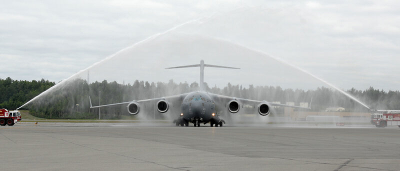 Airplane water salute ceremony