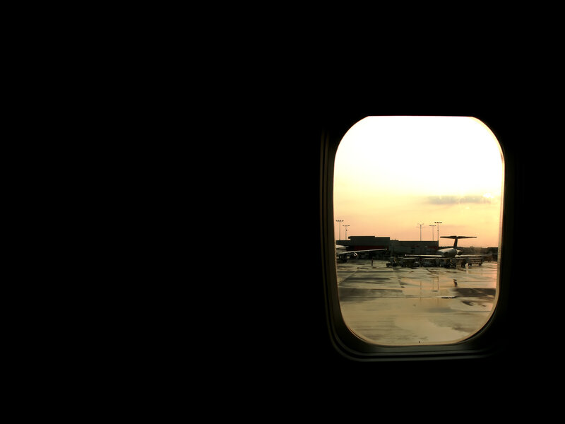 Airplane Window View — Black