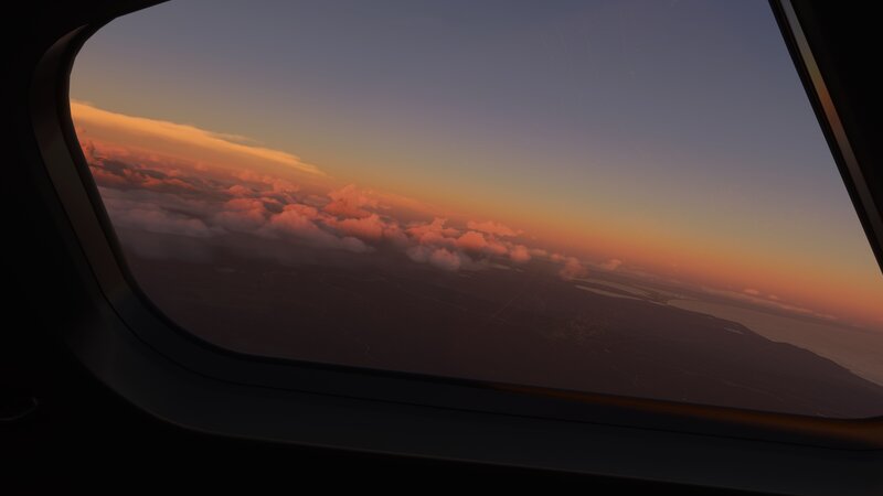 Airplane Window View — Orange