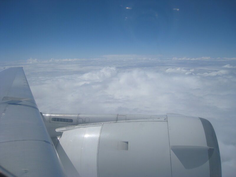 Airplane Wing and Engine — Blue, Serene
