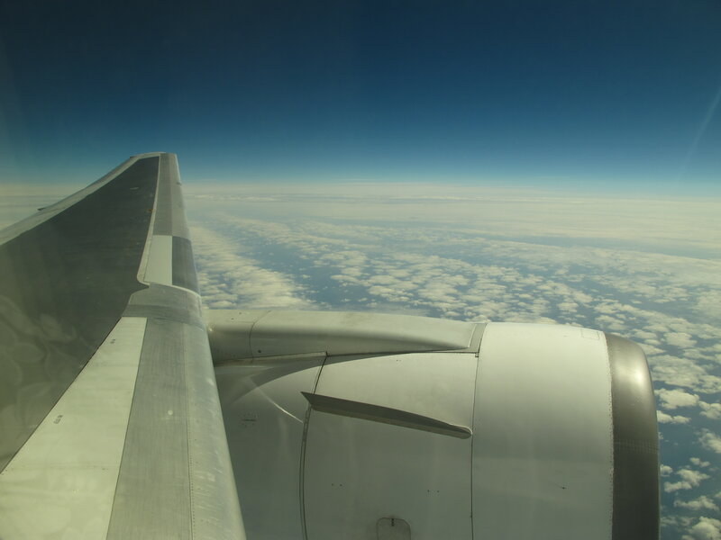 airplane wing and engine view