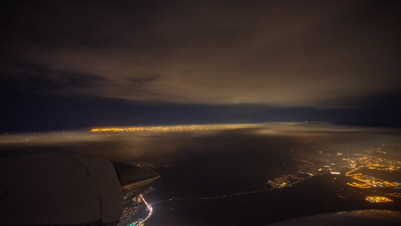 Airplane Wing at Night — Black