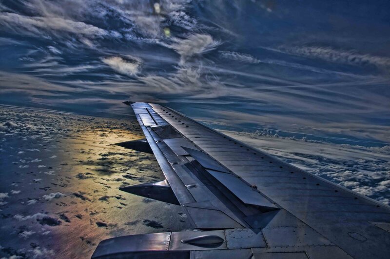 Airplane Wing from Window