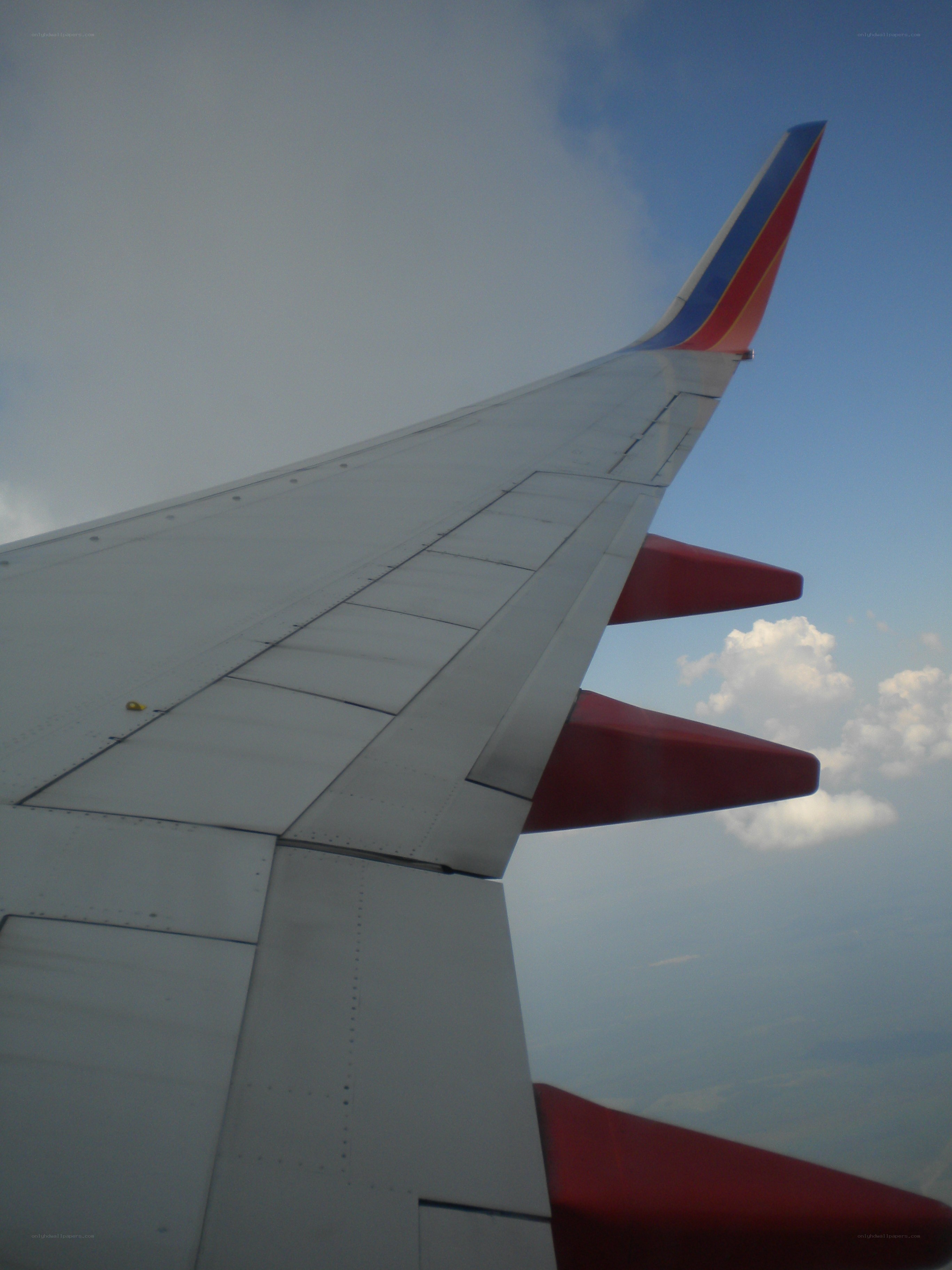 airplane wing in flight