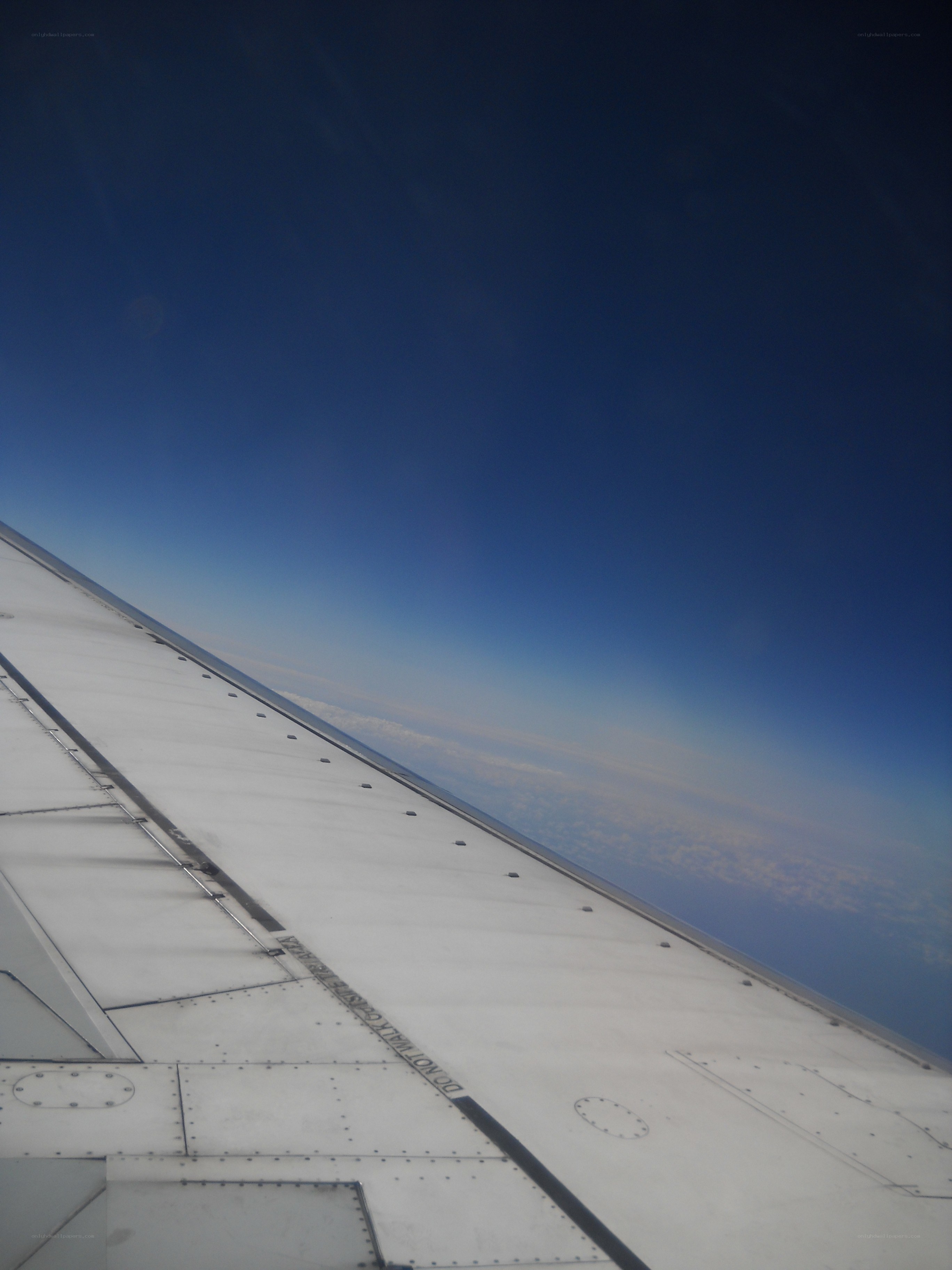 airplane wing in flight