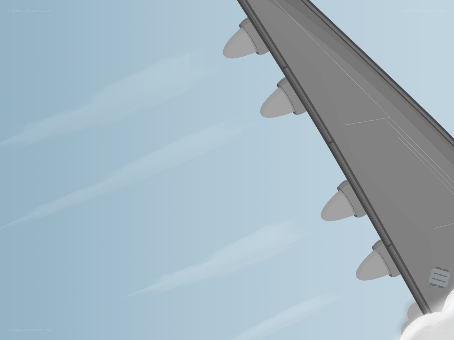airplane wing in flight