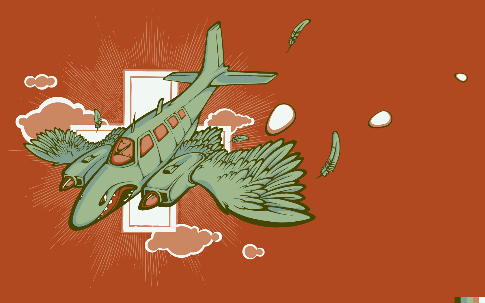 airplane with bird wings