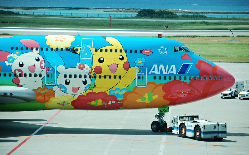 Airplane with Cartoon Characters — Blue