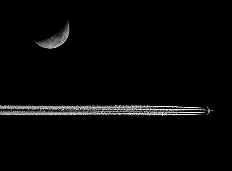 Airplane with Contrails