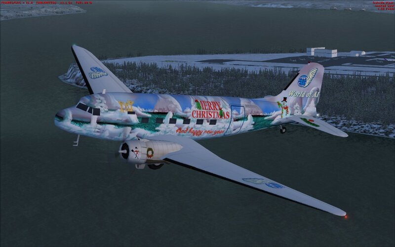 Airplane with Holiday Livery