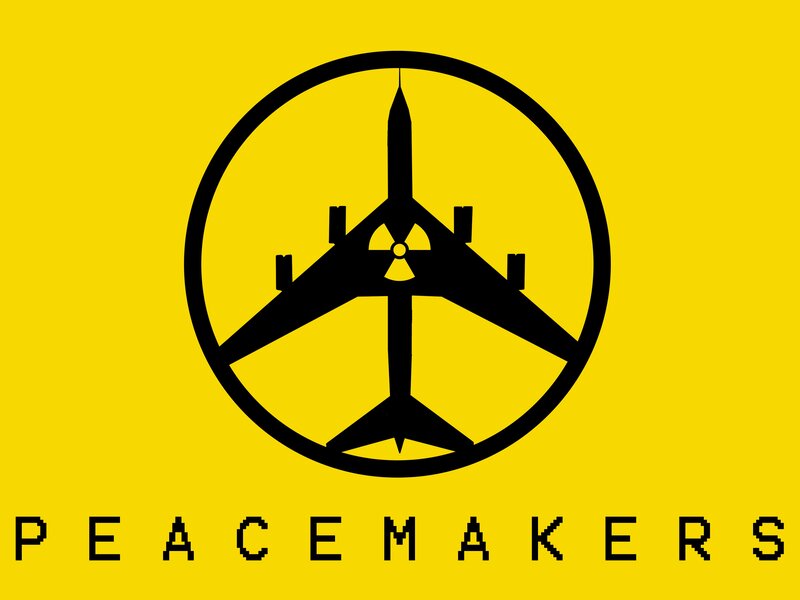 Airplane with Nuclear Symbol