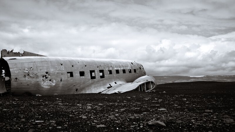 Airplane Wreckage — Black