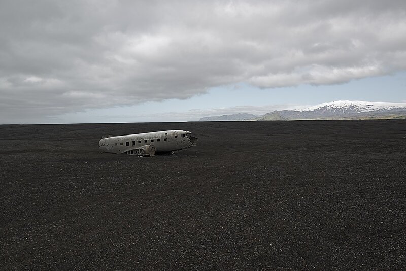 Airplane Wreckage — Gray, Desolate, Photograph