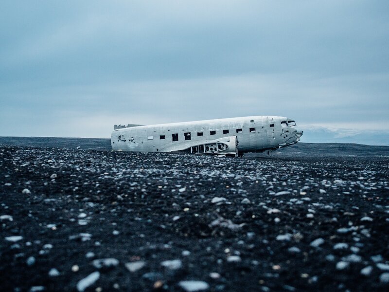 Airplane Wreckage — Gray, Desolate