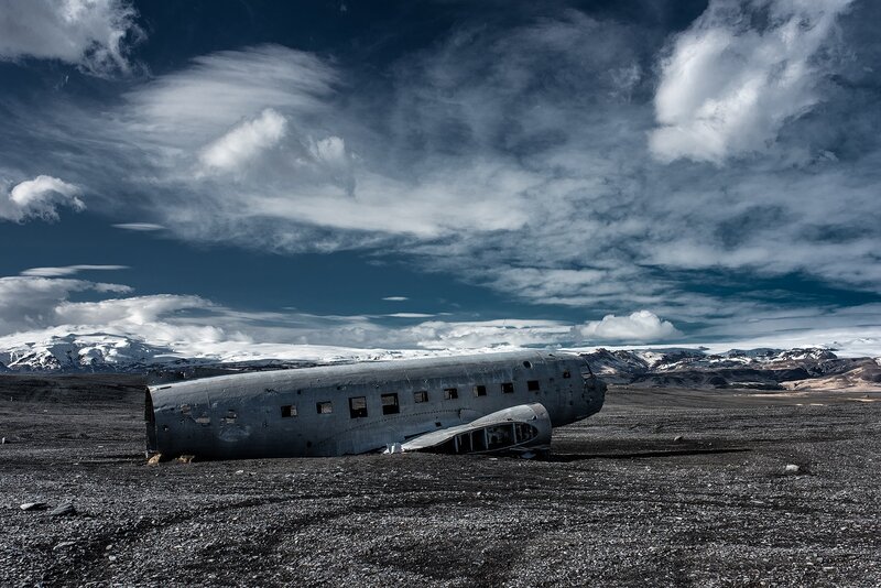Airplane Wreckage — Gray, Dramatic