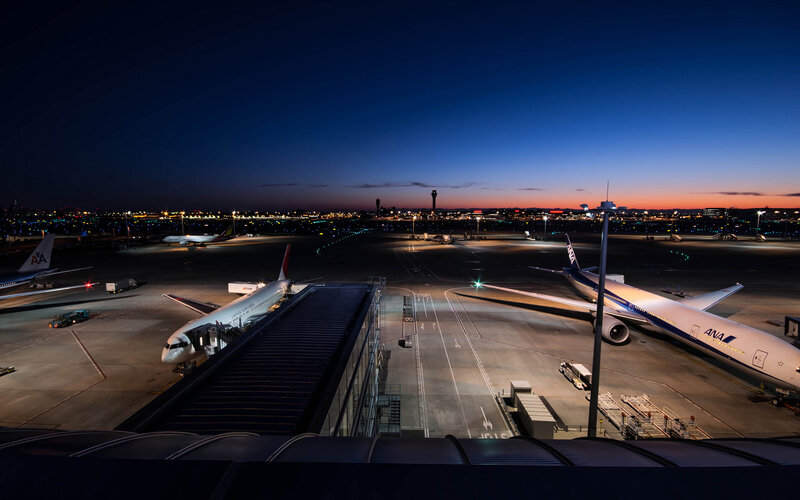 Airplanes at Airport — Blue