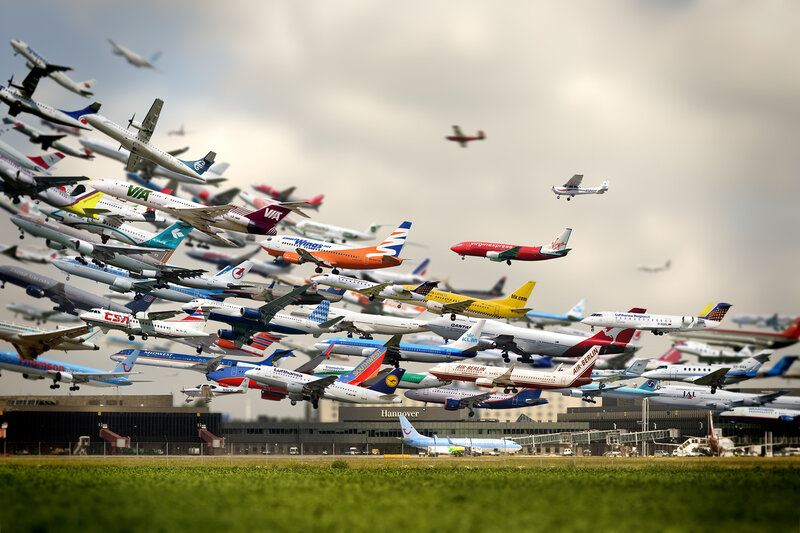 Airplanes at Airport — Gray
