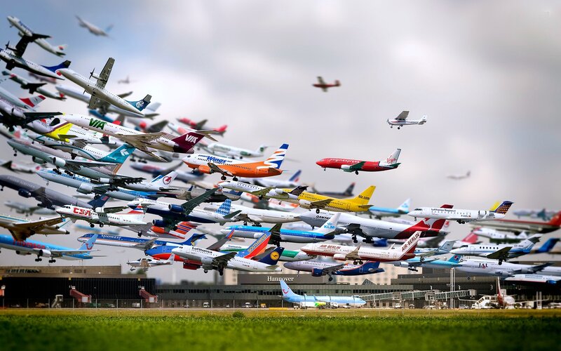 Airplanes at Airport — White