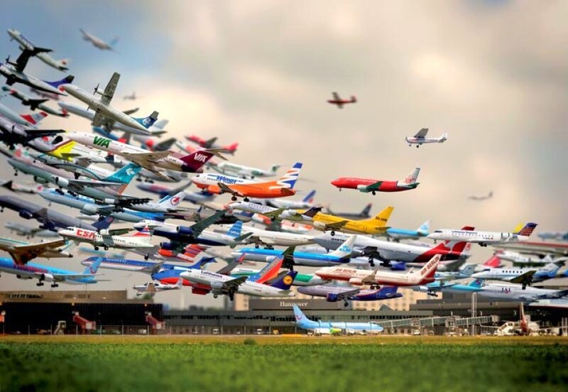 Airplanes at an airport