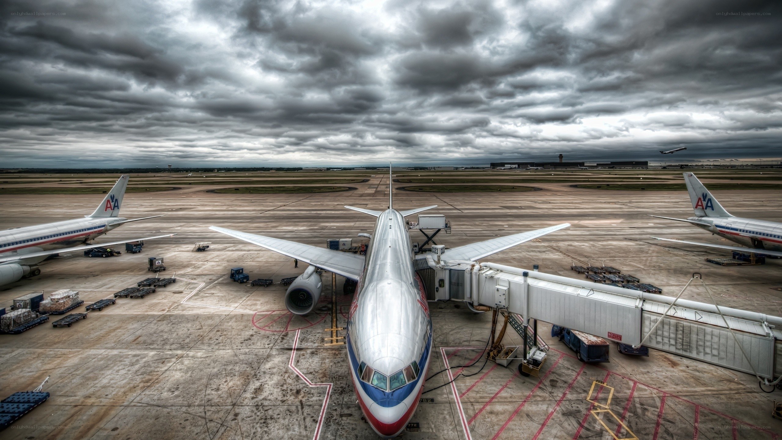 Airplanes at an airport terminal