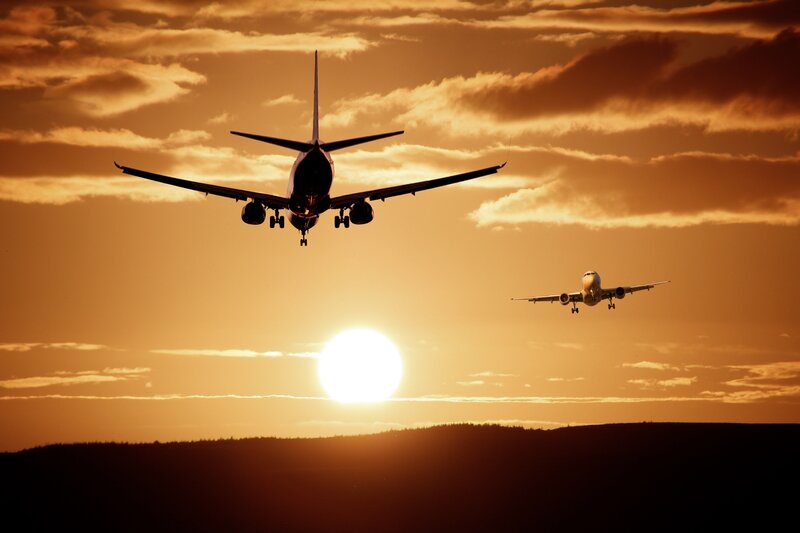 Airplanes at Sunset — Orange
