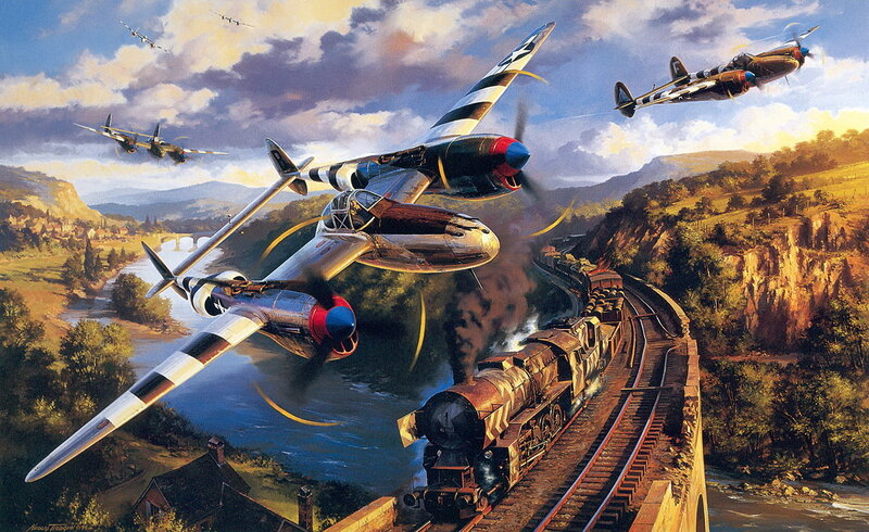 Airplanes Attacking Train