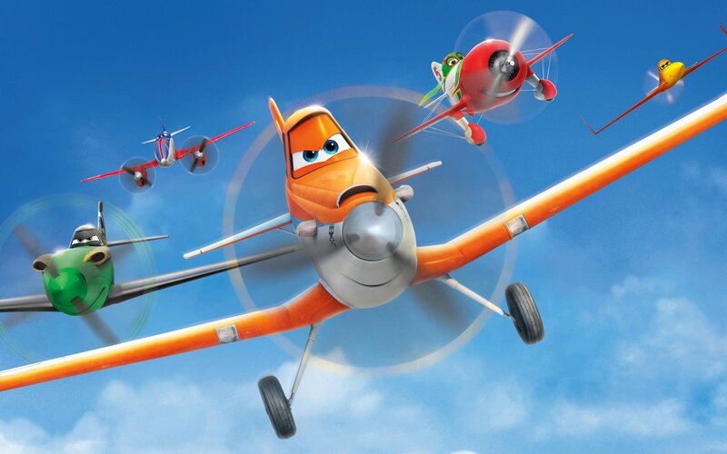 Airplanes Flying in Formation — Blue