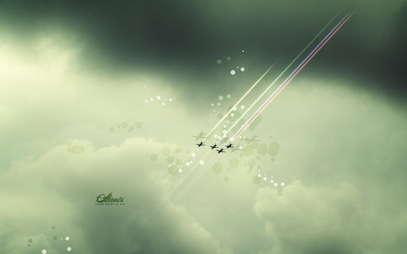 Airplanes flying in formation