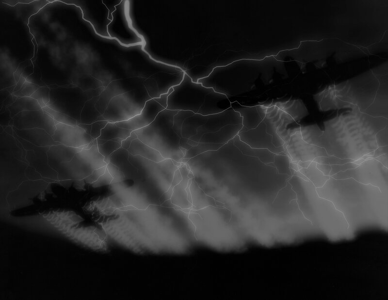 Airplanes in a stormy sky