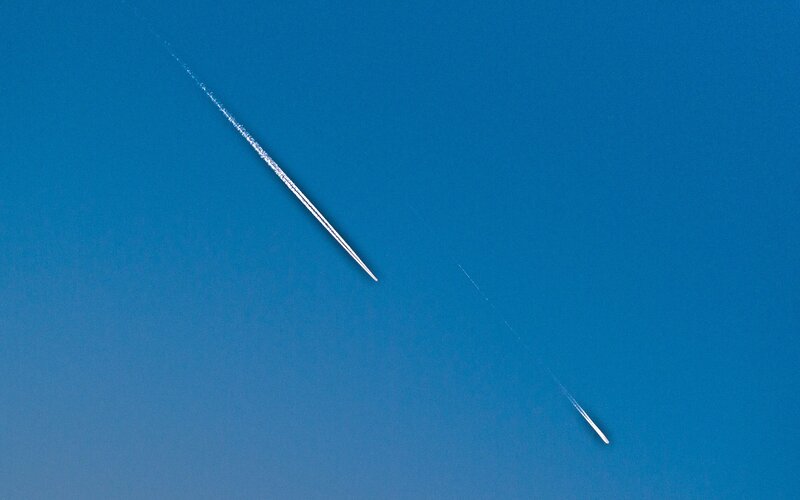 Airplanes in Blue Sky