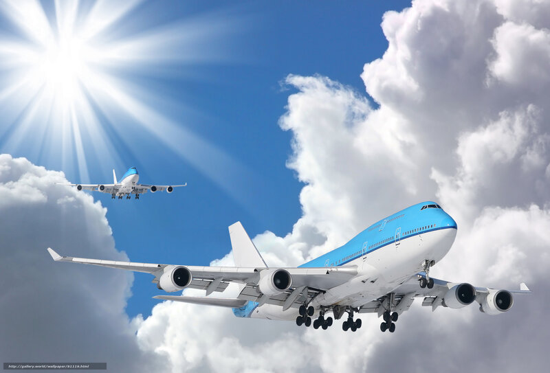 Airplanes in Sky — Blue