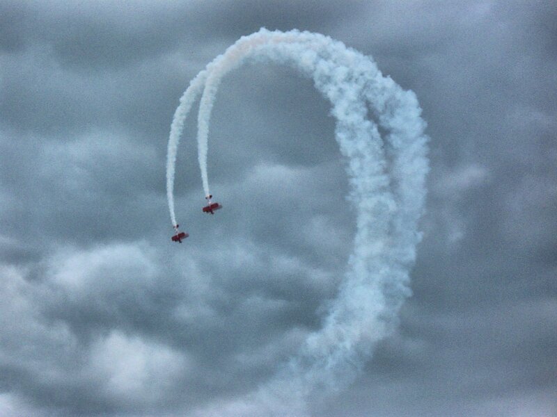 Airplanes performing acrobatics