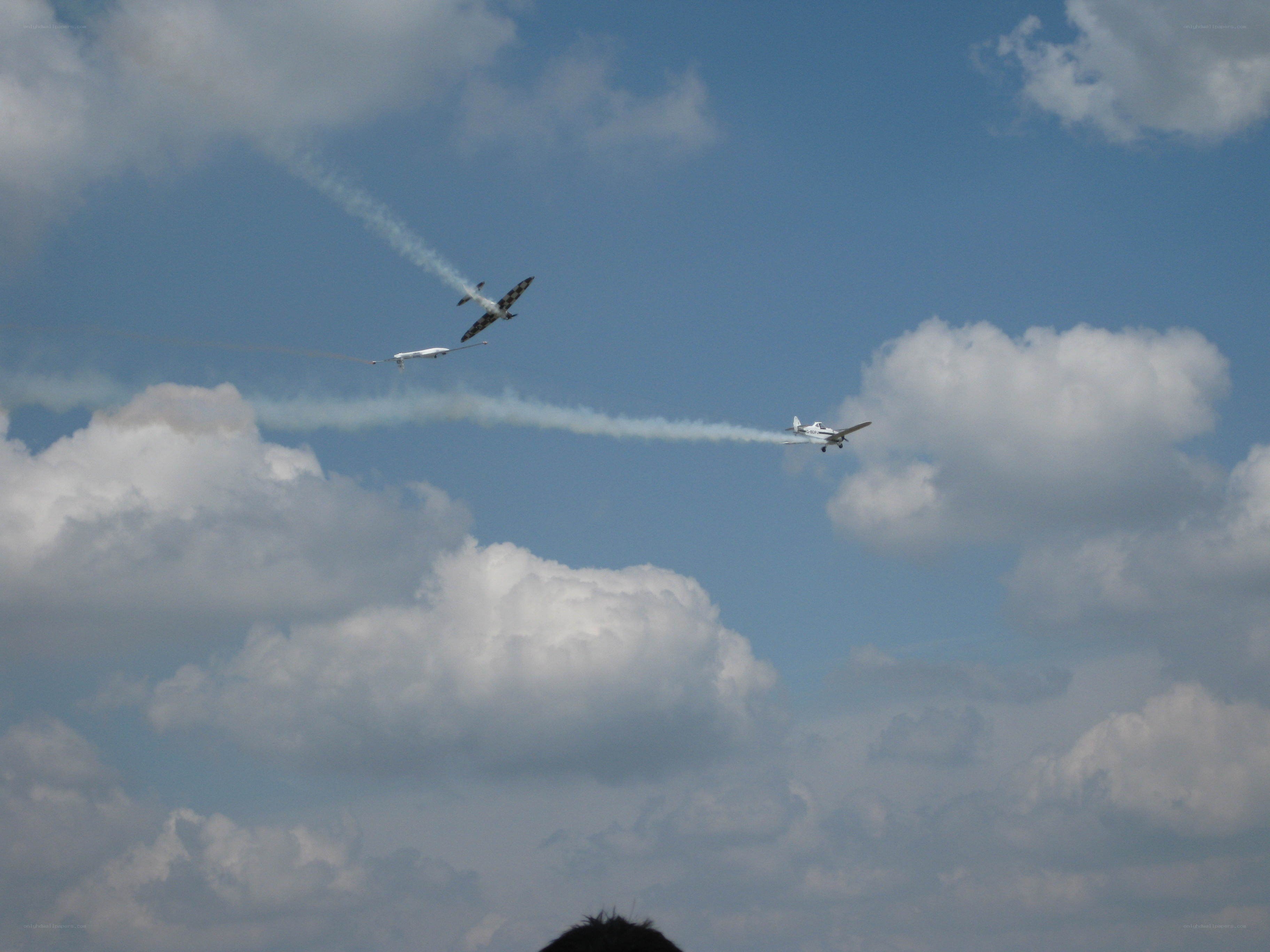 Airplanes performing aerobatics