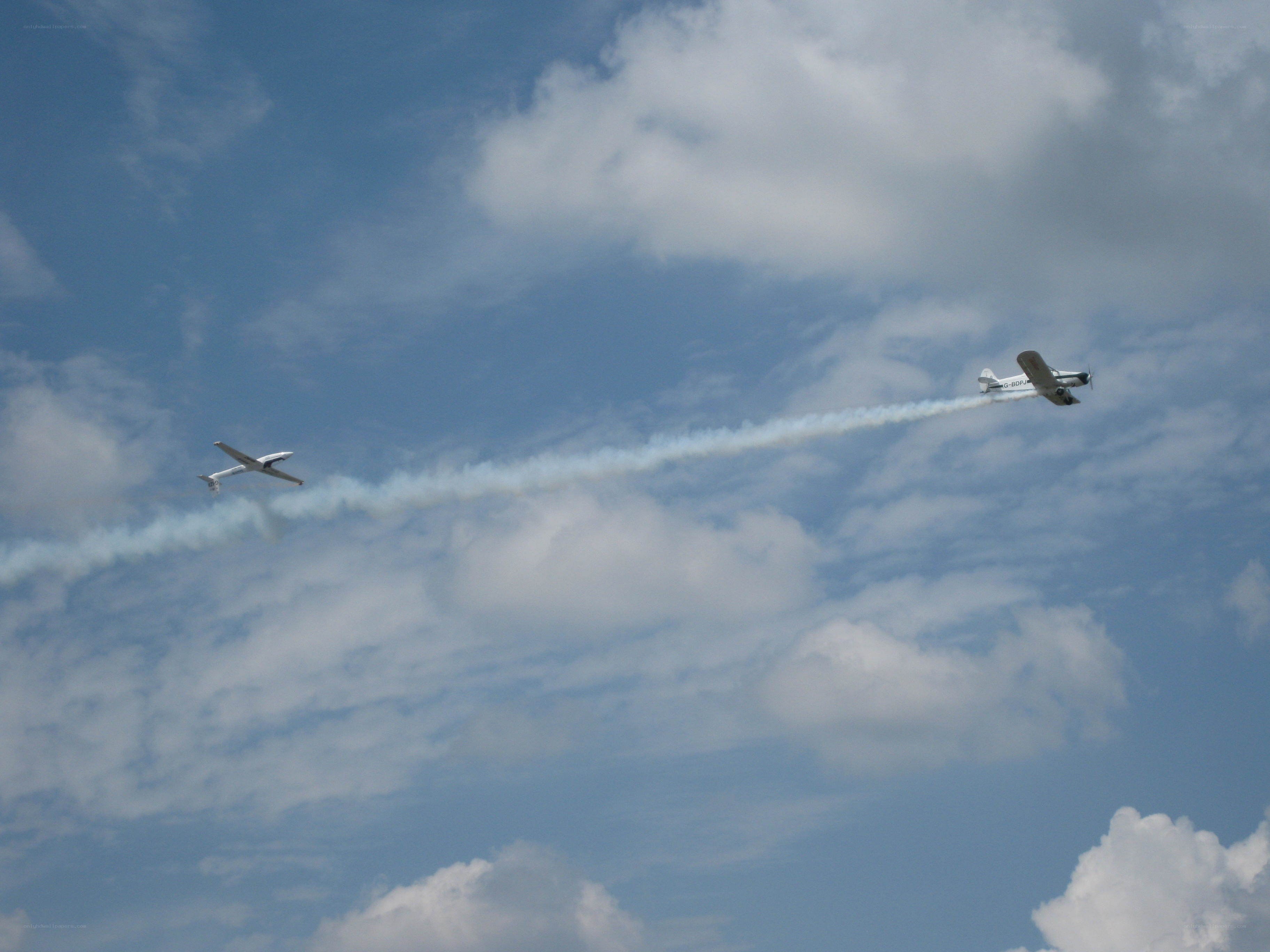 Airplanes performing aerobatics