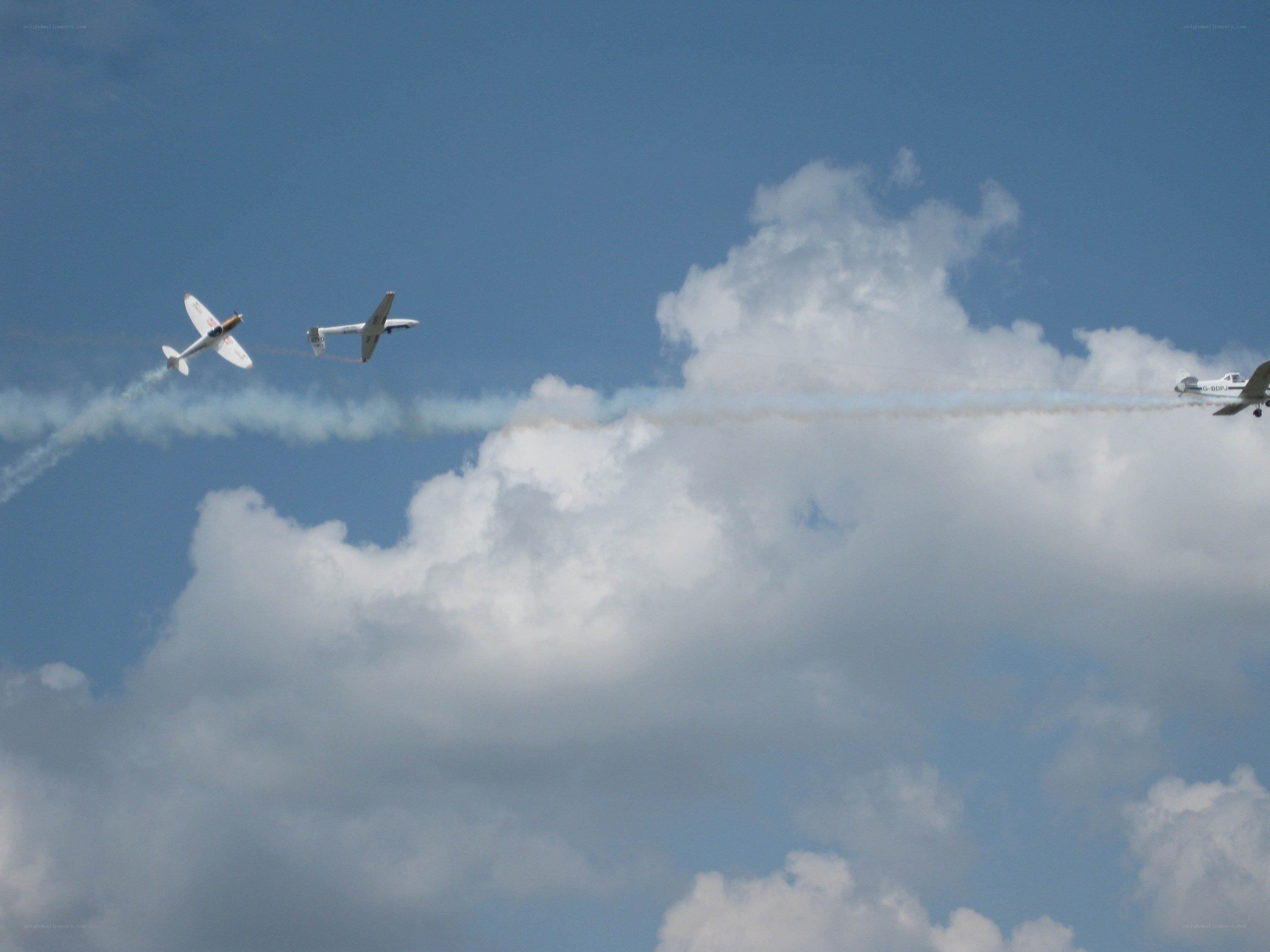 Airplanes performing aerobatics