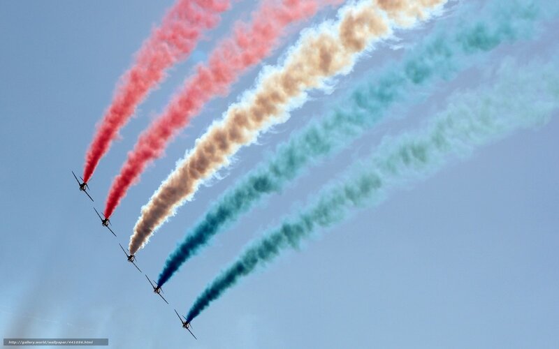 Airplanes with Colored Smoke — Blue