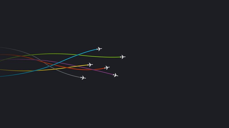 Airplanes with Colored Trails — Black